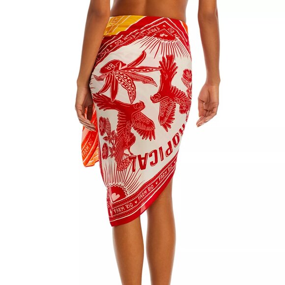 New Farm Rio Tropic Dream Printed Pareo Swim Beach Cover-Up One Size NWT - Picture 9 of 12
